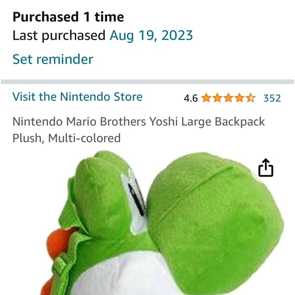 NWOT Nintendo Yoshi plush backpack - Picture 5 of 5